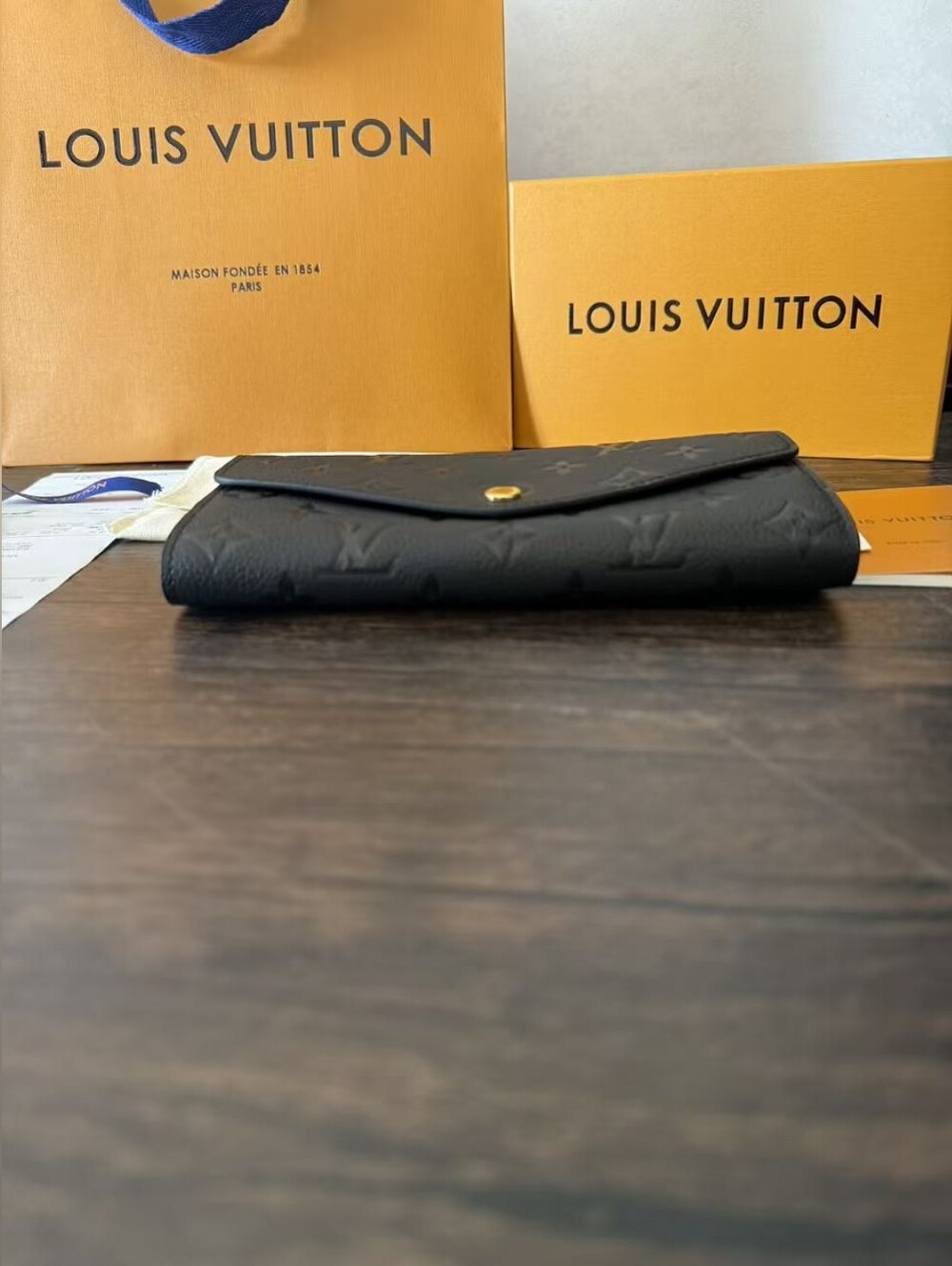Louis Vuitton Black Monogram Sarah Wallet - Picture 5 of 12